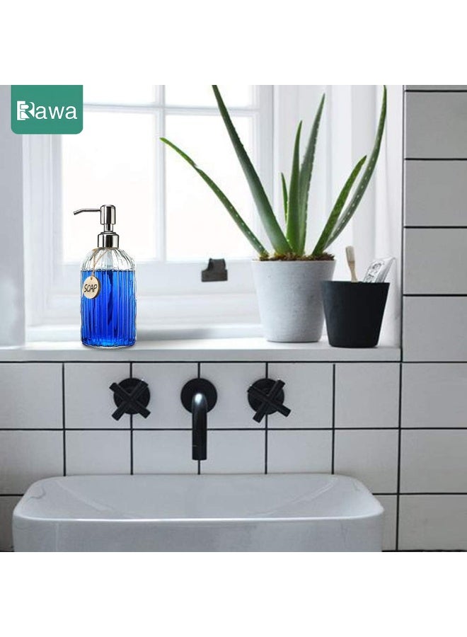 روعة زجاجة موزع صابون فاخرة قابلة لإعادة التعبئة — تتميز برأس مضخة متين من الفولاذ المقاوم للصدأ، وتصميم شفاف على شكل ماسي مع علامة خشبية مكتوبة بخط اليد. مناسب للشامبو، جل الاستحمام، صابون اليدين وغسول الجسم، هذا الموزع الذي يعمل بالضغط متين وخالٍ من الفثالات، مما يجعله مثاليًا للاستخدام في الحمامات والمطابخ والفنادق. - Image 5